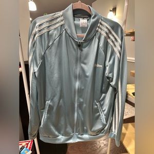 Light Blue Adidas Zip Up Jacket - Size XL